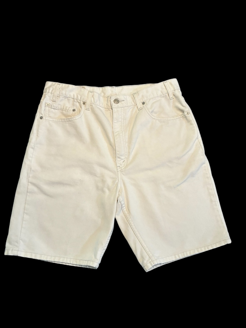 Vintage Y2K Men’s Levi's 505 Denim Jean Shorts, White, Size 36